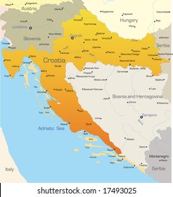 Abstract vector color map of Croatia country