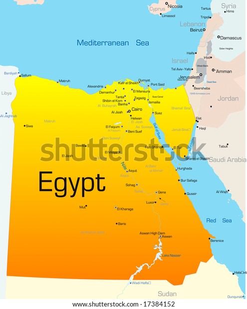 Abstract Vector Color Map Egypt Country Stock Vector (Royalty Free ...