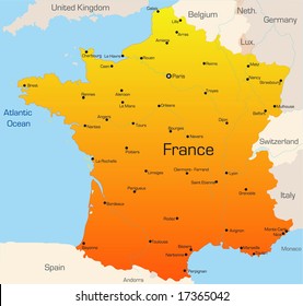 Abstract vector color map of France country