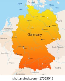 Abstract vector color map of German country