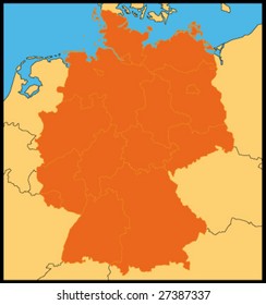 Abstract vector color map of German country