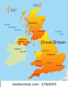 Abstract vector color map of Great Britain country