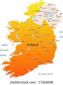 Abstract vector color map of Ireland country