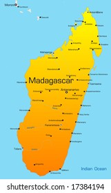 Abstract vector color map of Madagascar country