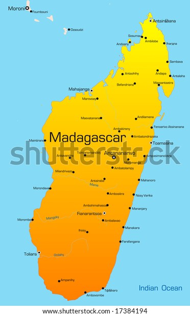 Abstract Vector Color Map Madagascar Country Stock Vector (Royalty Free ...