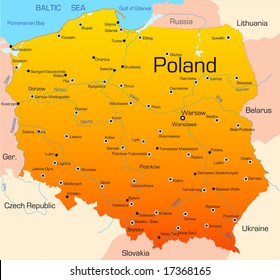 Abstract vector color map of Poland country