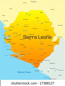 Abstrakte Vektorfarbkarte des Landes Sierra Leone