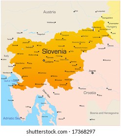 Abstract vector color map of Slovenia country