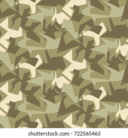 Abstract Vector Color Military Camouflage Background. Pattern of Geometric Triangles Shapes for Army Clothing