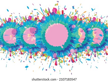Abstract Vector color paint splatter background, Bright watercolor stains,Vector illustration design.