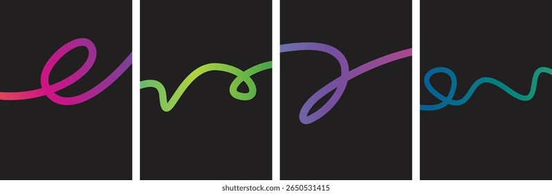 Vetor abstrato de cor Rainbow Gradient Shapes fundo padrão. Padrão de onda fluida de vetor colorido. 