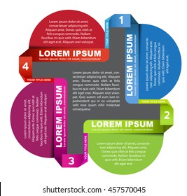 Abstract vector color scheme with four steps and palce for text