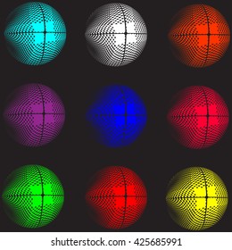 abstract vector color sphere on a black background illustration
















