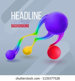 Abstract Vector color volumetric ball on background. 3D composition round sphere flowing colors