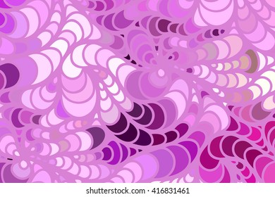 Abstract vector color wave background of doodle hand drawn lines. Colorful floral pattern.