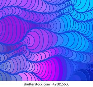 Abstract vector color wave background of doodle hand drawn lines. Colorful floral pattern.