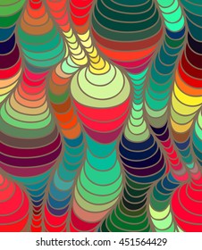 Abstract vector color wave background of doodle hand drawn lines. Colorful floral pattern.
