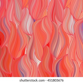 Abstract vector color wave background of doodle hand drawn lines. Colorful floral pattern.