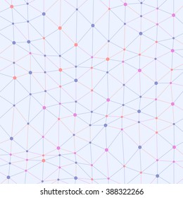 Abstract vector colored background with asymmetrical connected dots