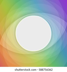 Abstract vector colored background with a circular space in the center illustration.