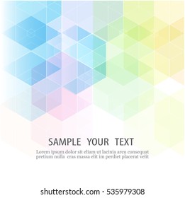 Abstract vector colored background.Geometric hexagon design.Design element