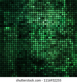 abstract vector colored round dots background - green