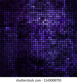 abstract vector colored round dots background - purple and violet