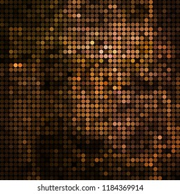 abstract vector colored round dots background - brown