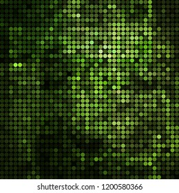abstract vector colored round dots background - green