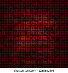 abstract vector colored round dots background - red