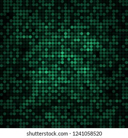 abstract vector colored round dots background - green