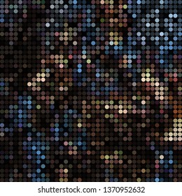 abstract vector colored round dots background - blue and brown