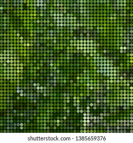abstract vector colored round dots background - green
