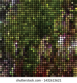 abstract vector colored round dots background - green and brown