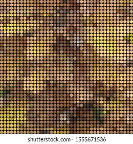 abstract vector colored round dots background - yellow and brown