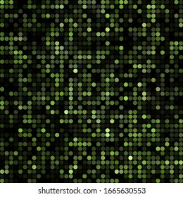 abstract vector colored round dots background - dark green