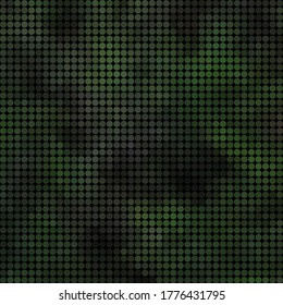 abstract vector colored round dots background - dark green