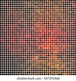 abstract vector colored round dots background - orange and red