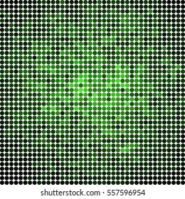 abstract vector colored round dots background - green