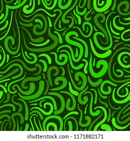 abstract vector colored swirls seamless pattern - green