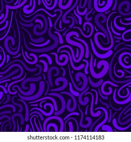abstract vector colored swirls seamless pattern - purple and violet
