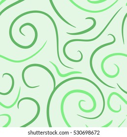 abstract vector colored swirls seamless pattern - green
