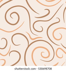 abstract vector colored swirls seamless pattern - brown