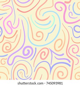 abstract vector colored swirls seamless pattern