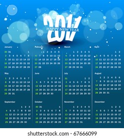 abstract vector - colorful 2011 calendar design element.