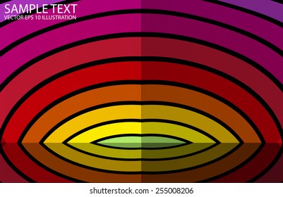 Abstract vector colorful arcs background illustration - Vector colorful striped modern background template