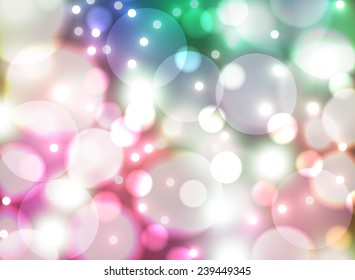 Abstract vector colorful background with bokeh lights and sparkles