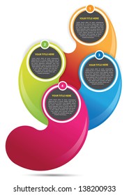 Abstract vector colorful background for brochure with four parts for text