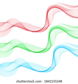 Abstract vector colorful background. Design element - set of colored waves. Template for advertising, computer background.