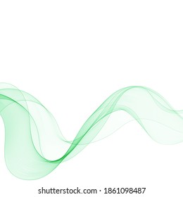 Abstract vector colorful background. Design element - wave of green